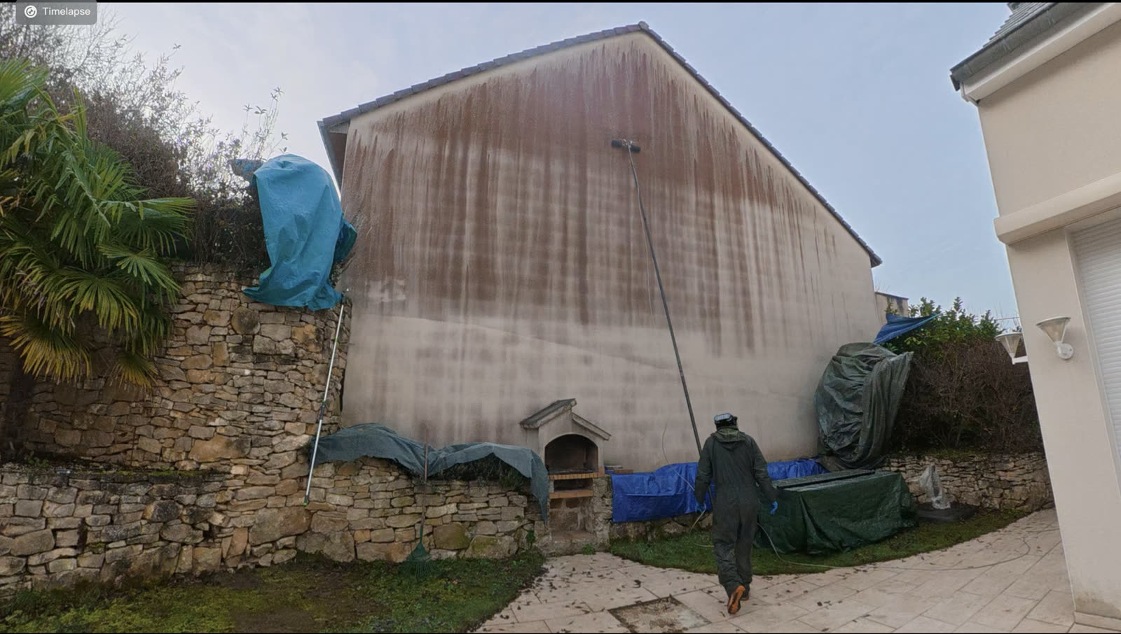Nettoyage de façade, Bouxières-aux-Dames (54) — avant intervention